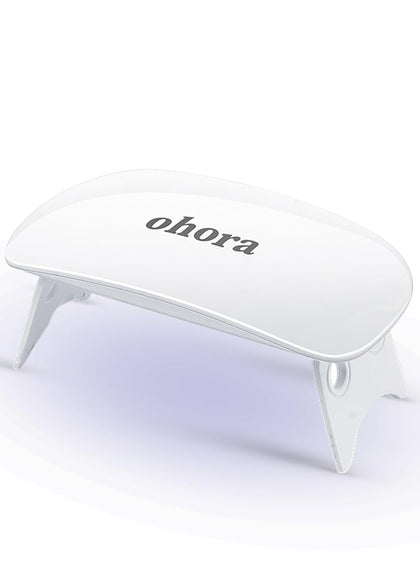 ohora lamp front view showing compact design and glossy finish benefit