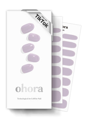 ohora front packaging showing lavender gel strips and included tools for easy application