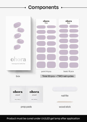 ohora lifestyle image with hands showing cured lavender nails for quick at-home salon results