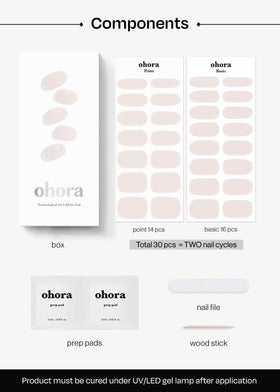 ohora variety of strip sizes fanned out to show perfect-fit options for different nails