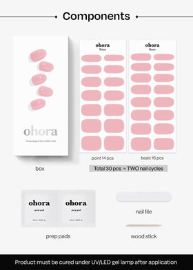 ohora laid-out strip sizes displaying 15 widths for precise nail fit and customization
