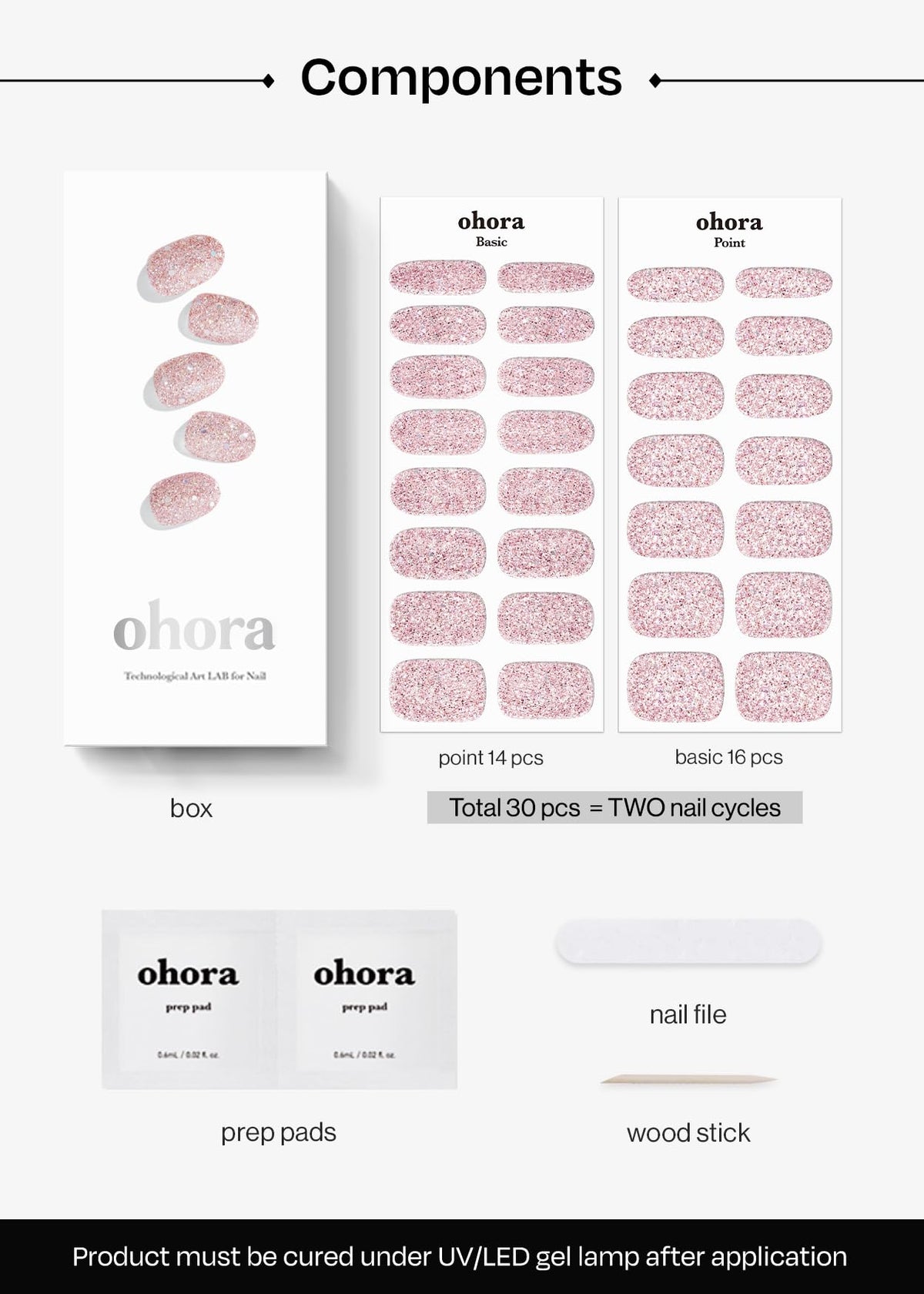 ohora N Pixie Dust curing under UV lamp for durable glossy finish