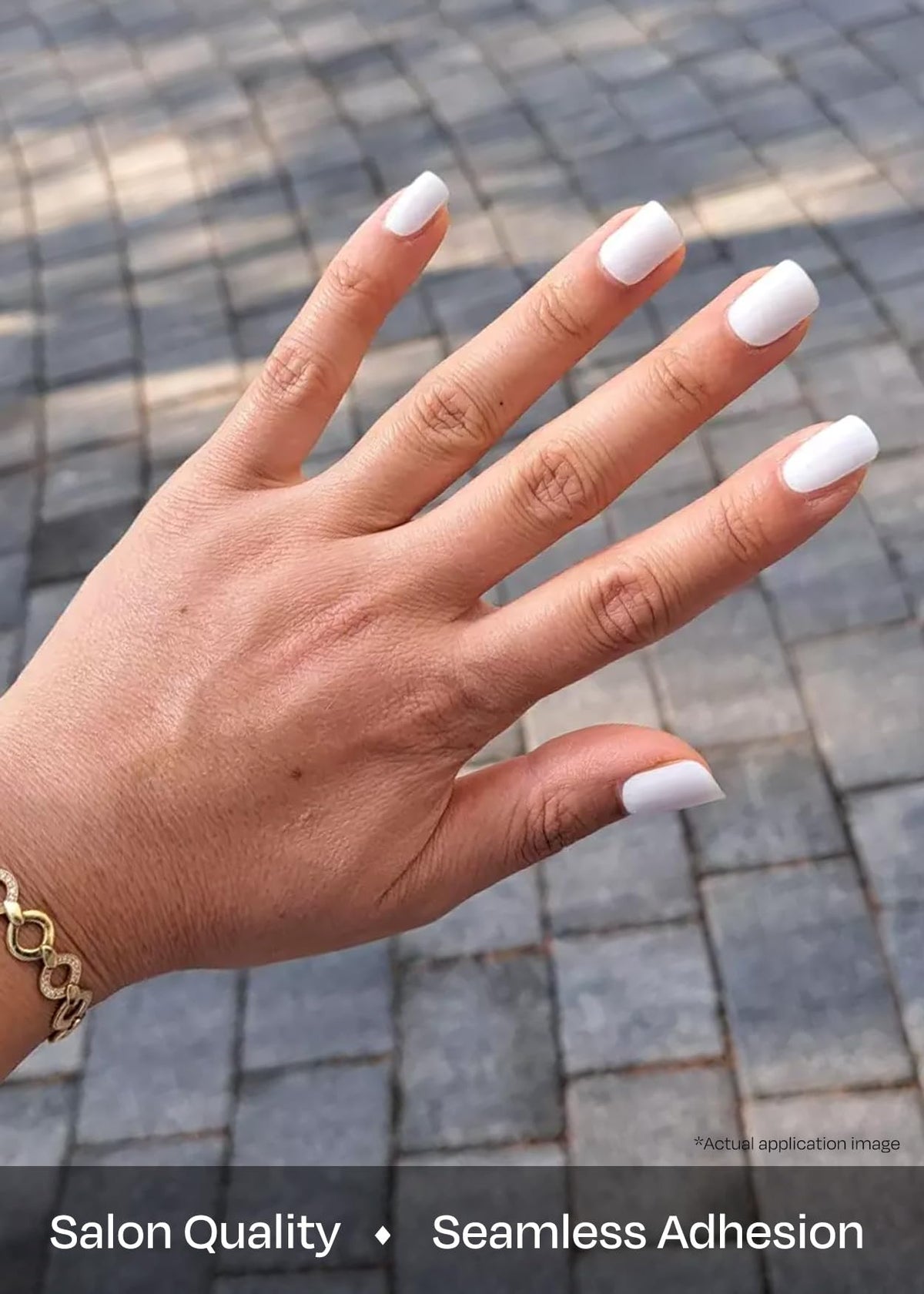 ohora hands wearing N Clean White strips showing polished salon-quality result
