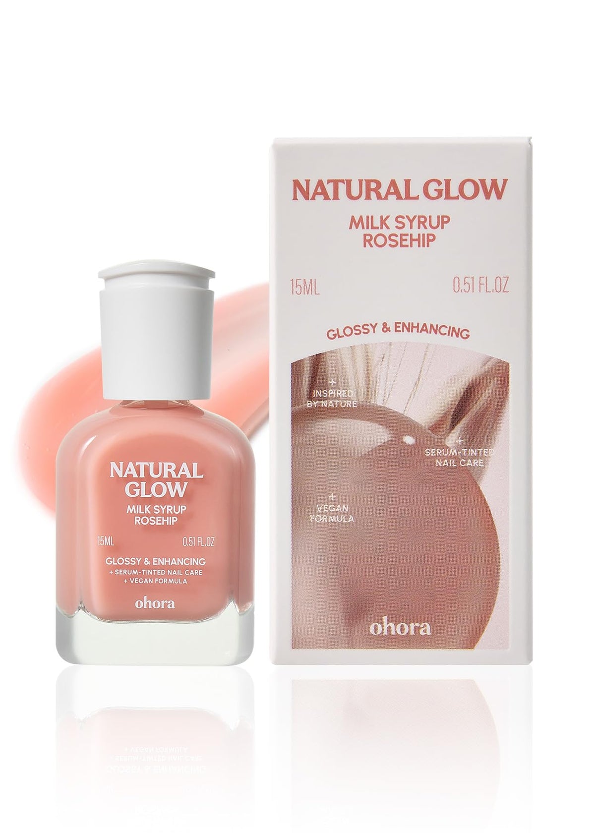 ohora front bottle showing product and glossy benefit