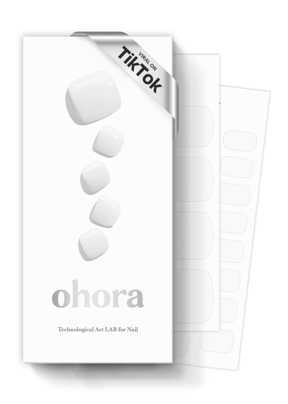 ohora front packaging showing kit contents and white gel pedi benefits