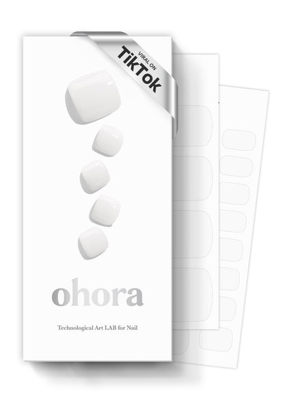 ohora front packaging showing kit contents and white gel pedi benefits