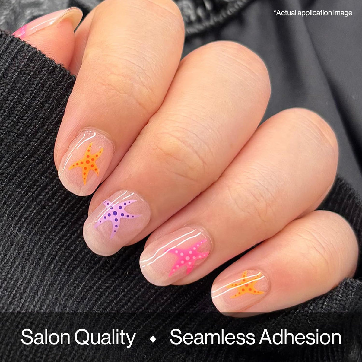 ohora size comparison of strips on finger displaying tailored fit for various nails
