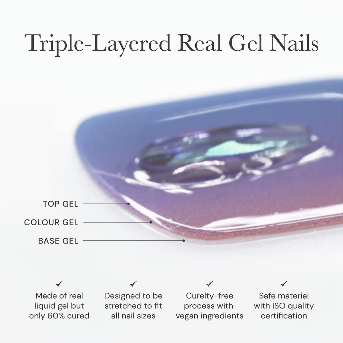 ohora side profile of cured nail showing high gloss and smooth salon-quality surface
