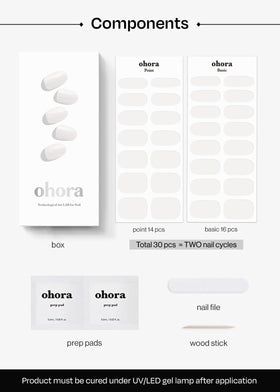 ohora array of sizes and swatches illustrating perfect-fit options for nails