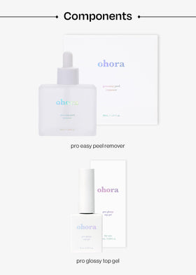 ohora tools and contents laid out for streamlined at-home manicure