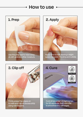 ohora strips curing under LED lamp to achieve long-lasting, chip-resistant finish