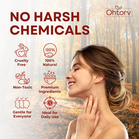 Ohrtov calamine soap ingredients display illustrating natural calming blend