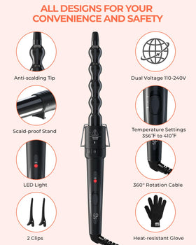Ohuhu swivel cord and UL-certified plug for tangle-free travel
