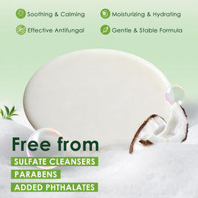 Oiangna soap in use during shower demonstrating full-body cleansing