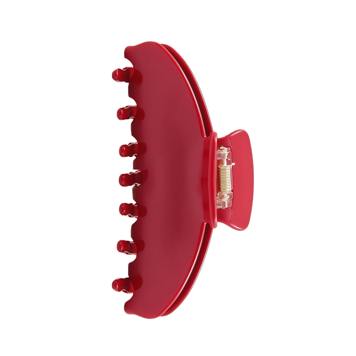 OideGuiing front view of cherry red clip shows secure hold