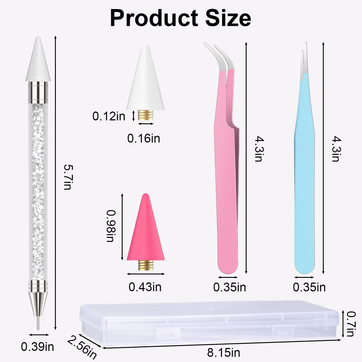 OIFEN full contents laid out showing pens, extra tips, and tweezers for readiness