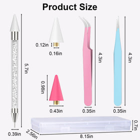 OIFEN full contents laid out showing pens, extra tips, and tweezers for readiness
