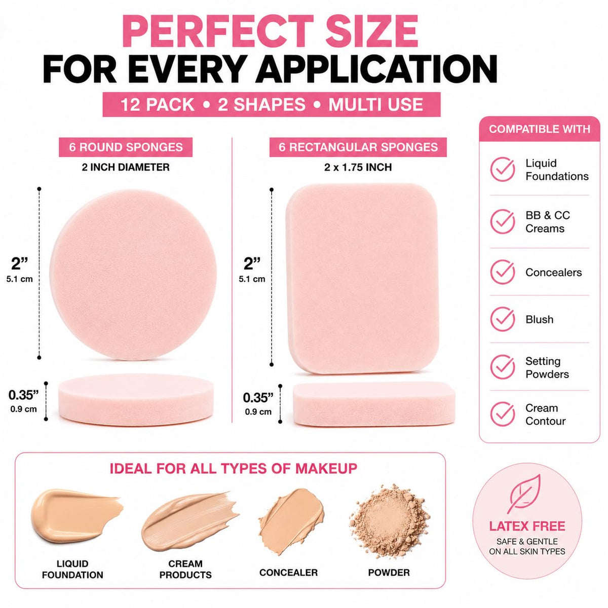 OIG Brands mini sponge detail for concealer enabling precise under-eye application