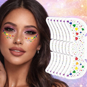 Oiomniv front packaging showing six sheets and colorful hearts, easy festival styling