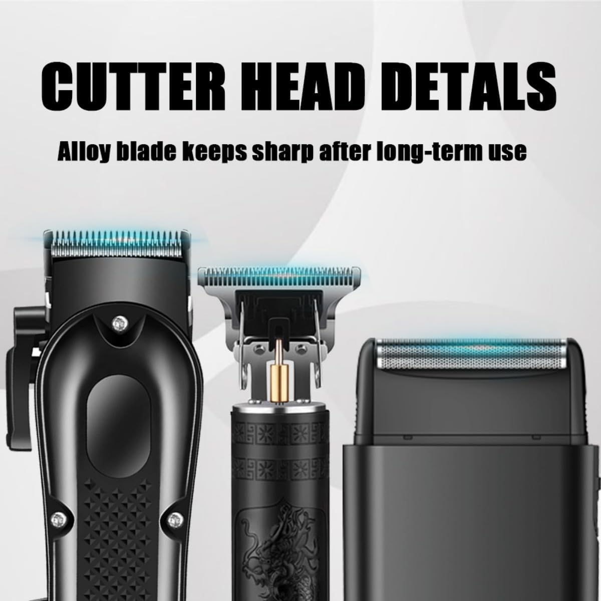 OIYO close-up of stainless steel clipper blade highlighting durable sharp cutting edge