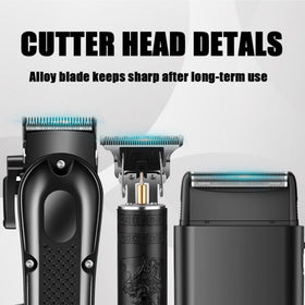 OIYO close-up of stainless steel clipper blade highlighting durable sharp cutting edge