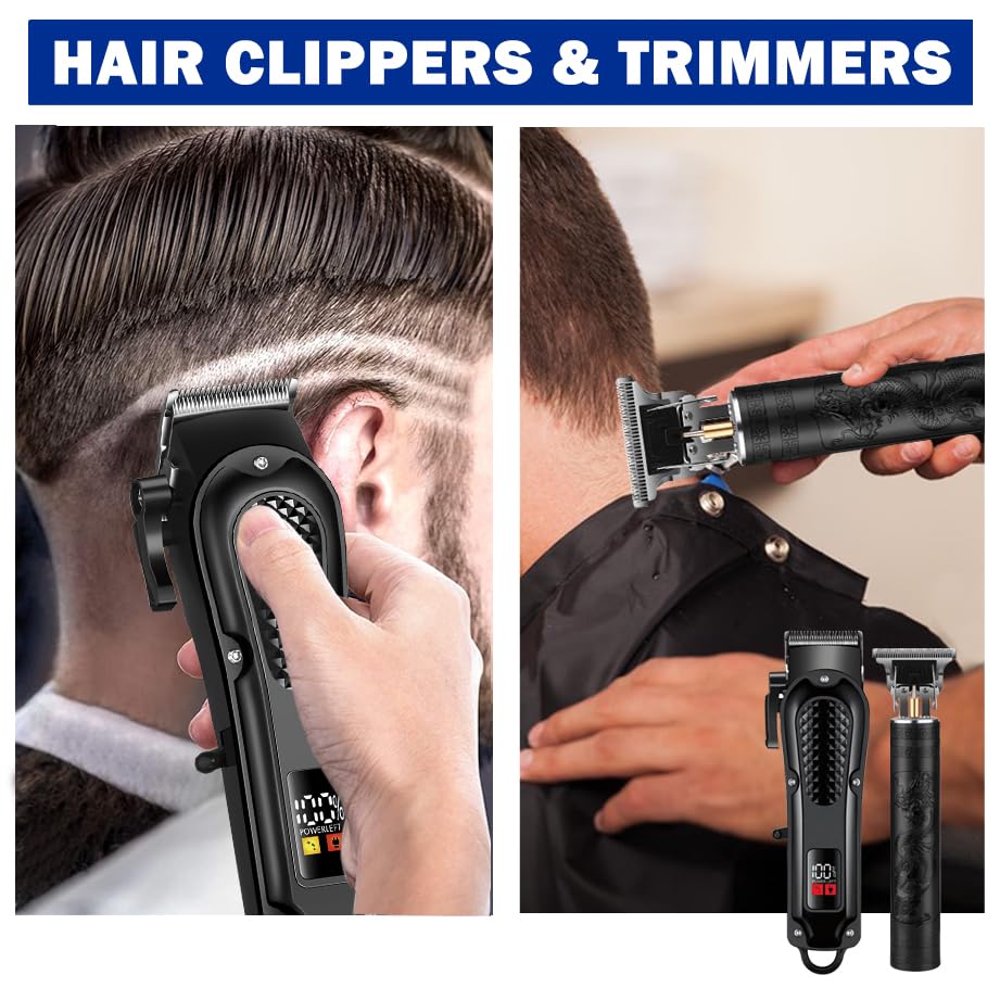 OIYO complete kit layout with combs and scissors for all-in-one grooming benefit