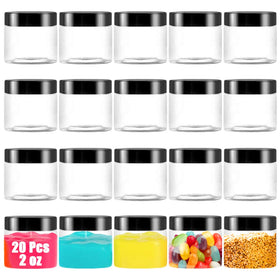 OJYUDD front view of 20 clear jars showing organized storage benefit