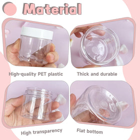 OJYUDD wide-mouth jar being filled with cream demonstrating easy scooping and refilling