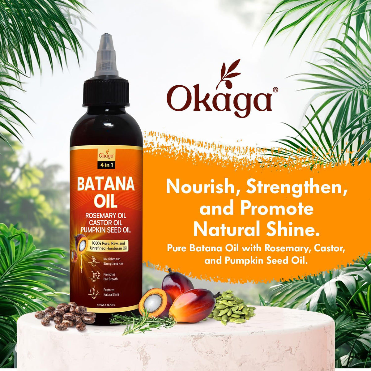 Okaga pouring oil texture close-up highlighting smooth absorbency