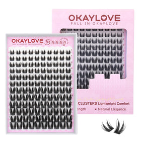 OKAYLOVE front packaging showing 120pcs BUNNY clusters for versatile looks