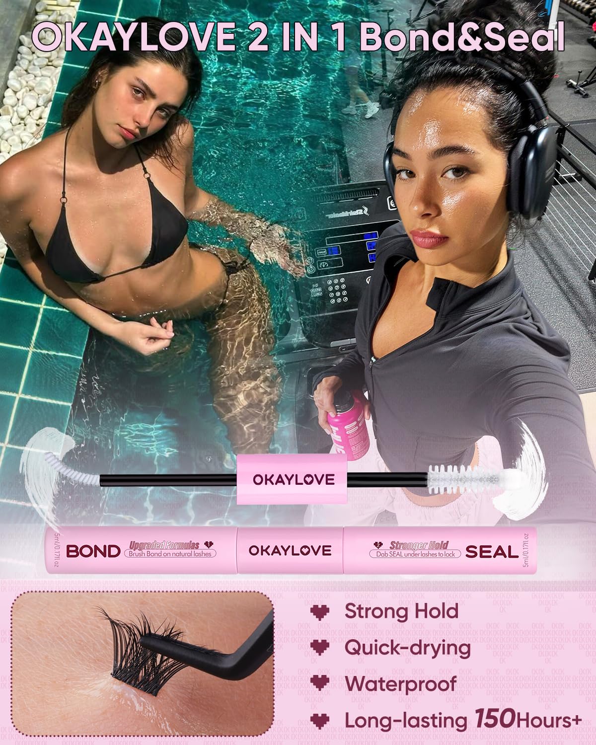 OKAYLOVE Vixen angled tweezers holding a cluster for precise placement