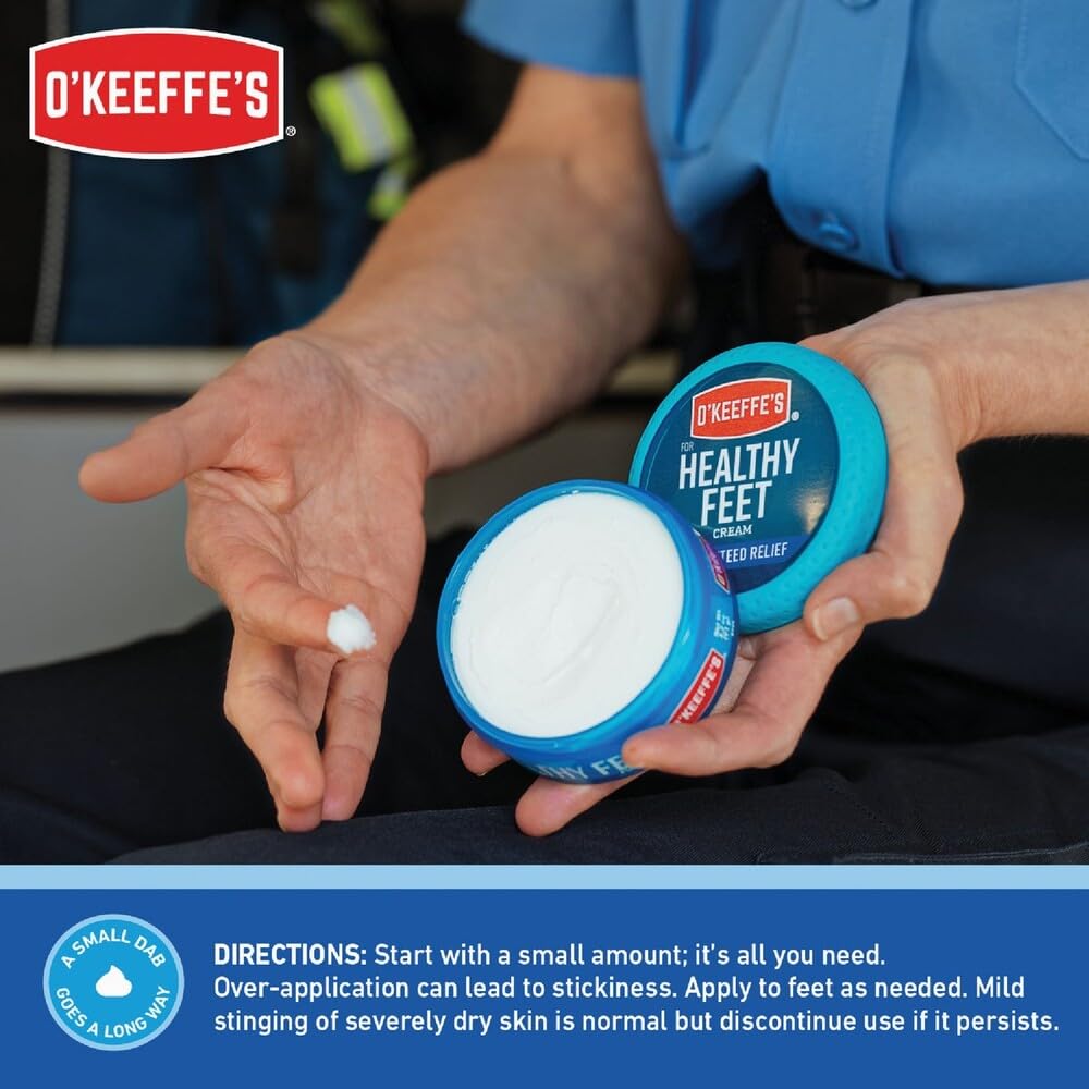O'Keeffe's application on heel demonstrating targeted repair and smoother skin benefit