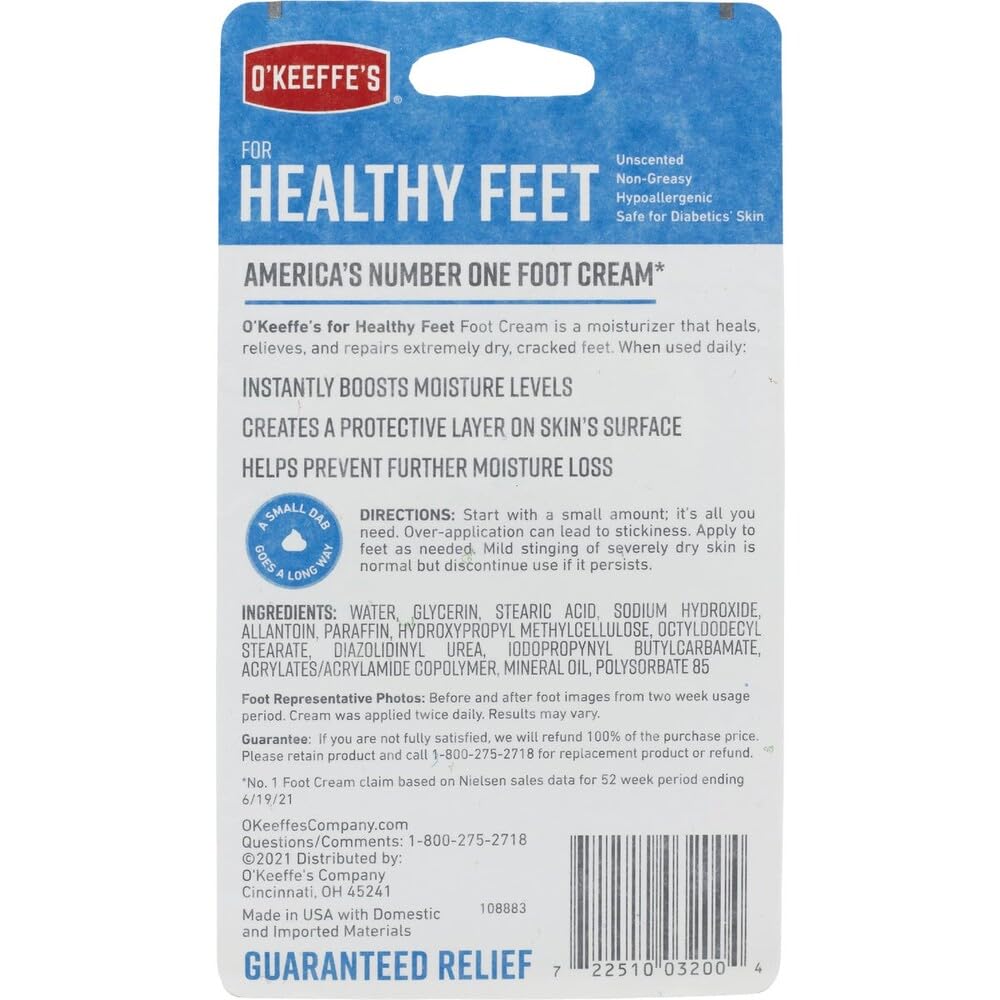 O'Keeffe's displayed in bathroom setting showing routine use and care convenience