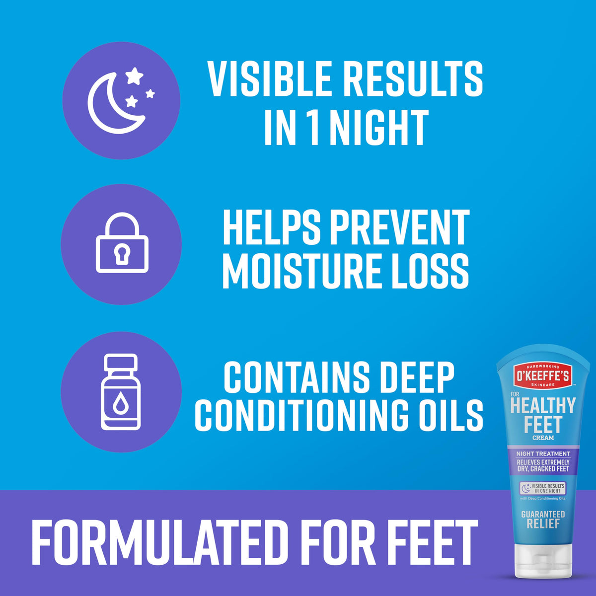 O'Keeffe's applying cream to heel demonstrating moisturization benefit