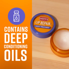 O'Keeffe's application on lips demonstrating soothing repair benefit overnight