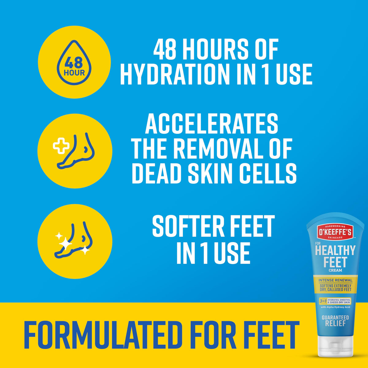 O'Keeffe's cream in hand to show 3 oz scale and easy application