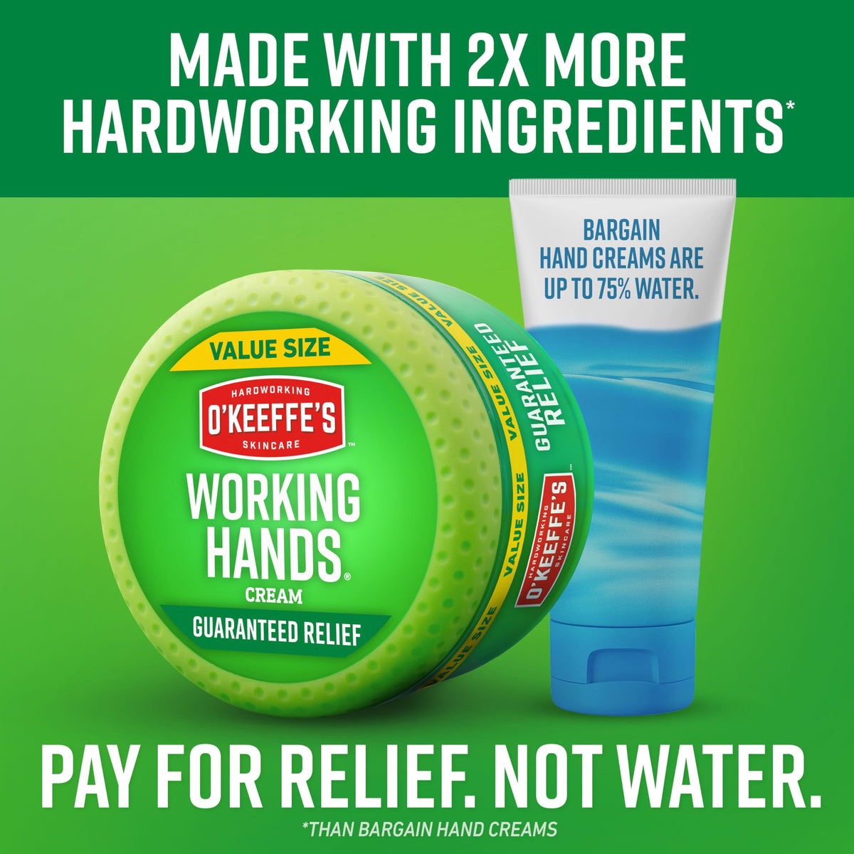 O'Keeffe's applied to cracked hands showing visible soothing relief