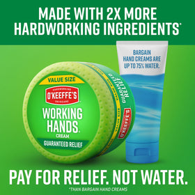 O'Keeffe's applied to cracked hands showing visible soothing relief