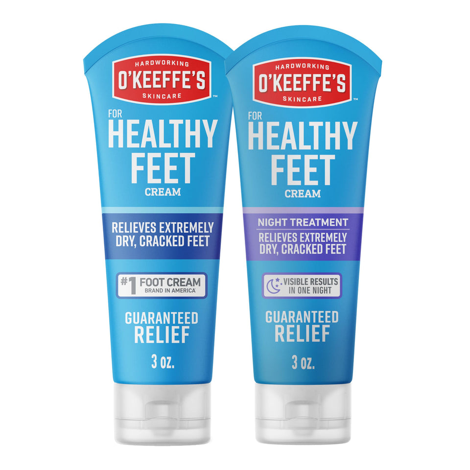 O'Keeffe's front packaging showing both tubes and clear labels for easy selection