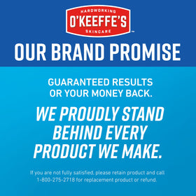 O'Keeffe's label and ingredients close-up showing glycerin-rich formulation benefit