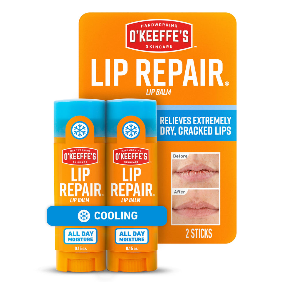 O'Keeffe's front-facing twin pack showing two sticks for reliable relief