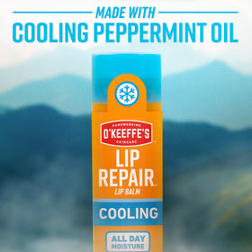 O'Keeffe's packaging label close-up showing ingredients and usage guidance