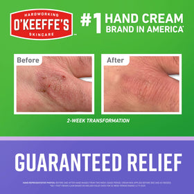 O'Keeffe's back label with directions and hypoallergenic information for users