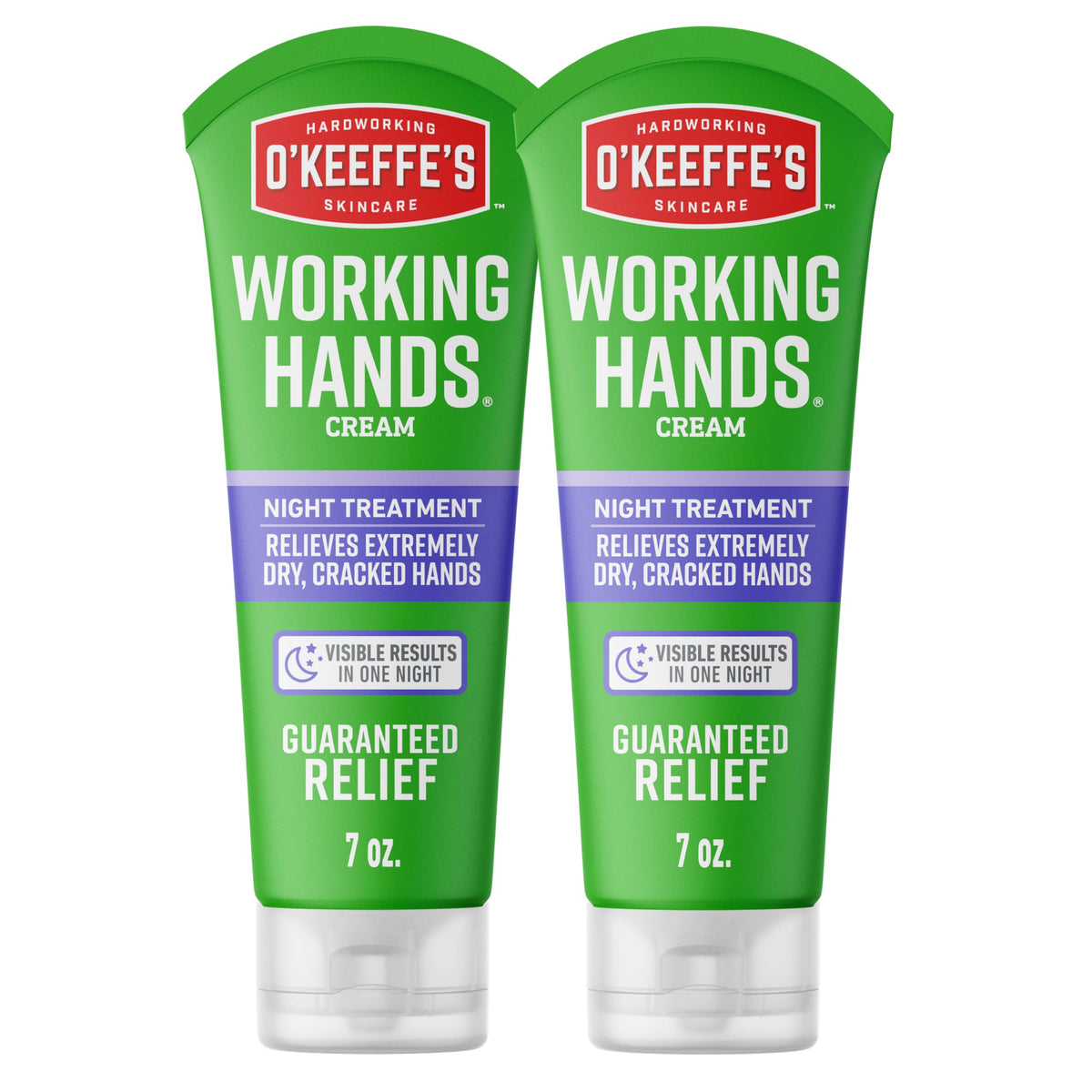 O'Keeffe's front tube showing product name and size for overnight hand repair