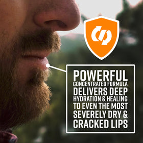 Close-up of balm surface texture suggesting rich moisturizing ingredients for repair
