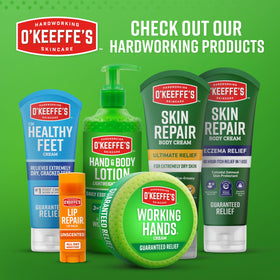 O'Keeffe's open tube dispensing cream to show easy application and consistency