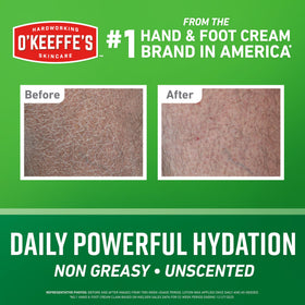 O'Keeffe's pump nozzle closeup for easy, mess-free dispensing benefit
