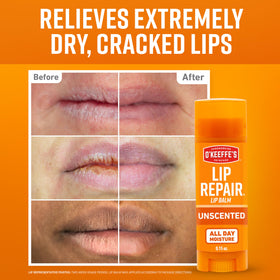 O'Keeffe's stick texture close-up highlighting smooth balm and quick absorption