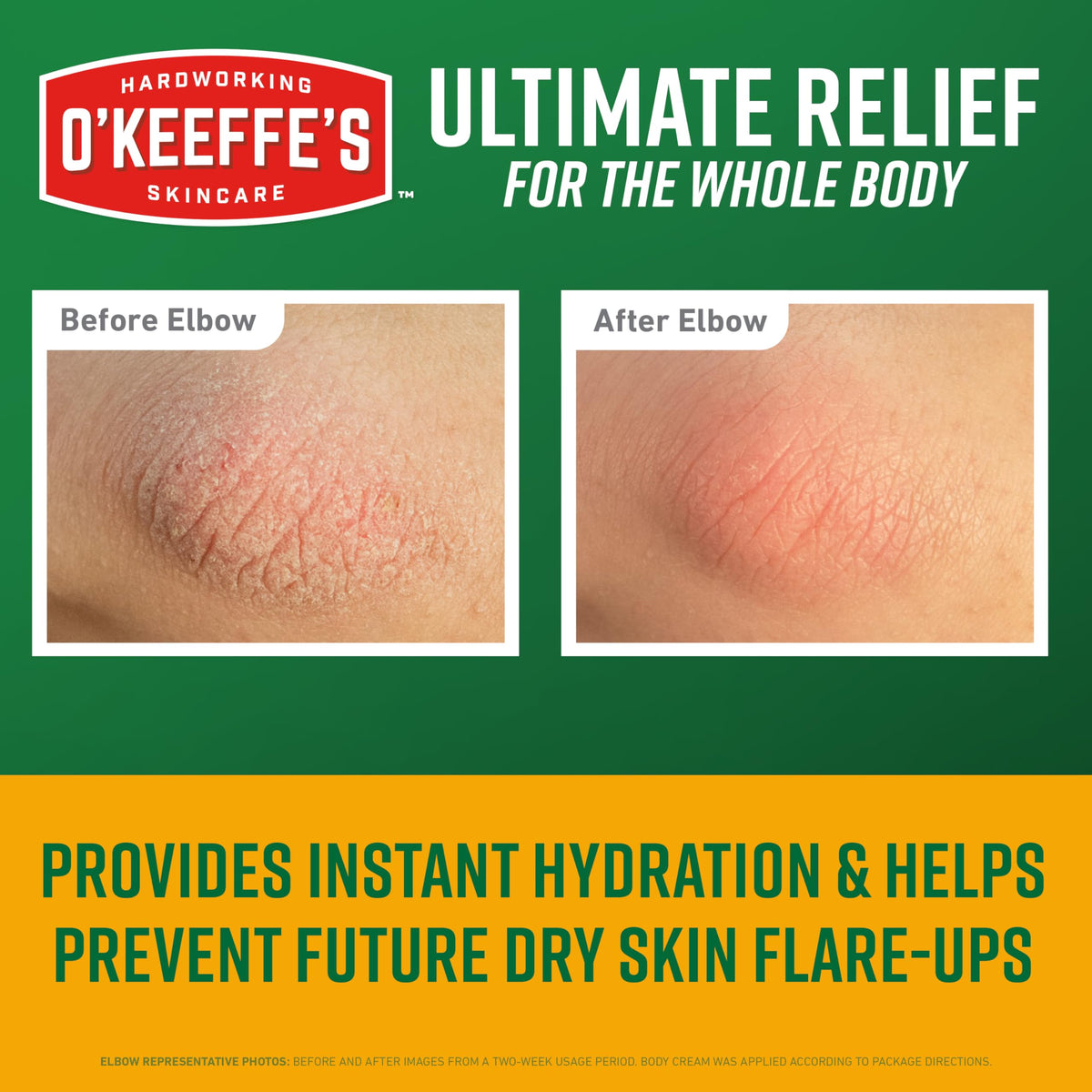 O'Keeffe's cream texture close-up demonstrating non-greasy, rich hydration