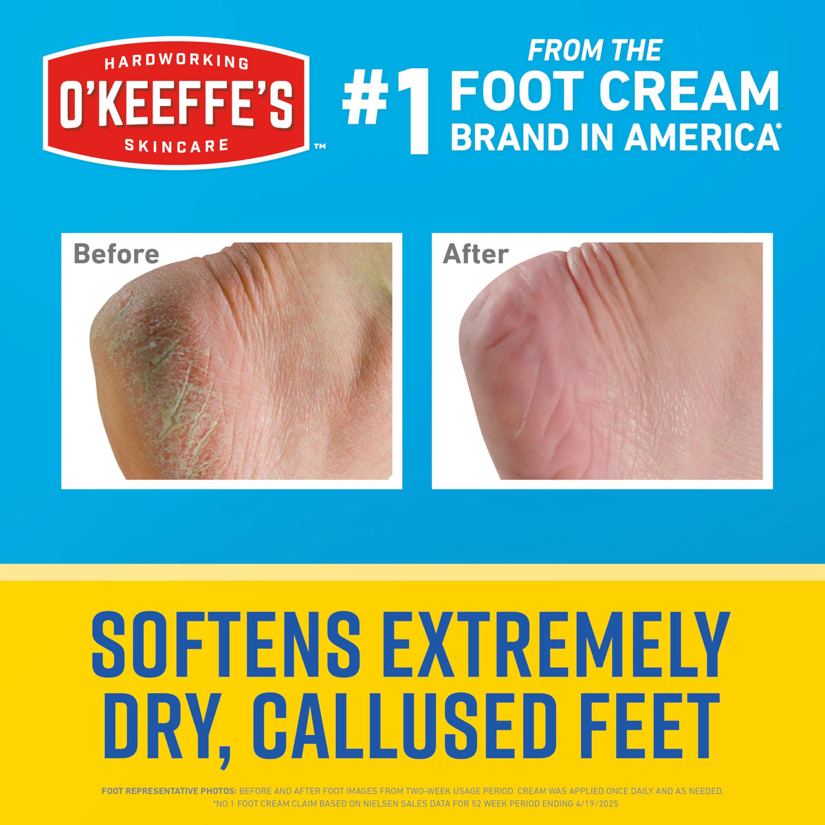 O'Keeffe's cream texture close-up showing rich formula for softening skin